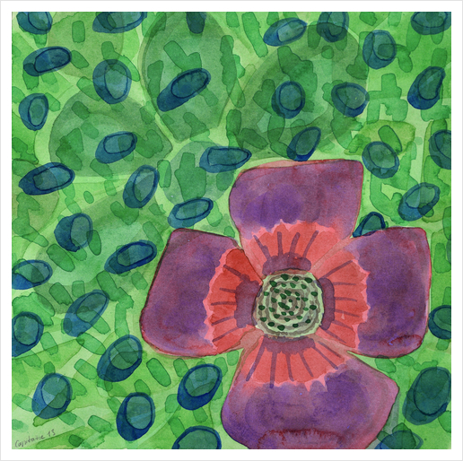 Single Purple Flower Art Print by Heidi Capitaine