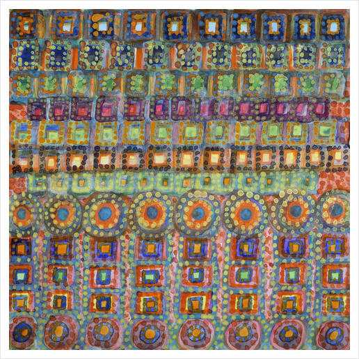 Marvellous Rows of Squares and Circles with Points Art Print by Heidi Capitaine