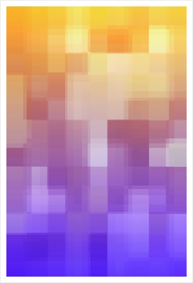 graphic design geometric pixel square pattern abstract background in purple blue orange Art Print by Timmy333
