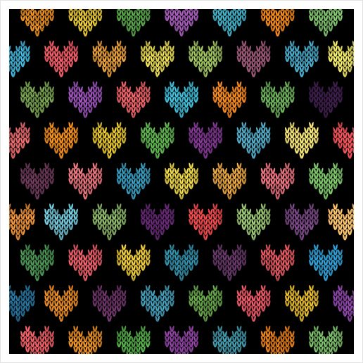 Colorful Knitted Hearts Art Print by Amir Faysal