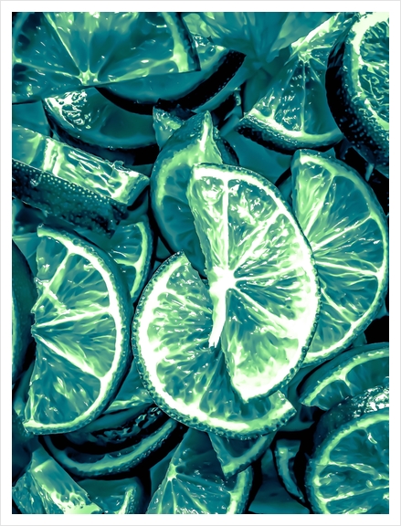 closeup slices of lime background Art Print by Timmy333