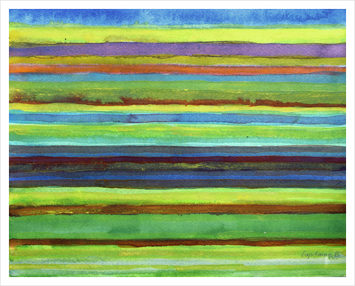 Colorful Horizontal Stripes  Art Print by Heidi Capitaine