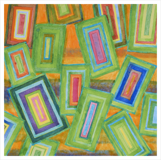 Vibrant Rectangles Art Print by Heidi Capitaine