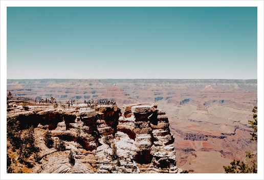 Desert mountain view with blue sky at Grand Canyon national park Arizona USA Art Print by Timmy333