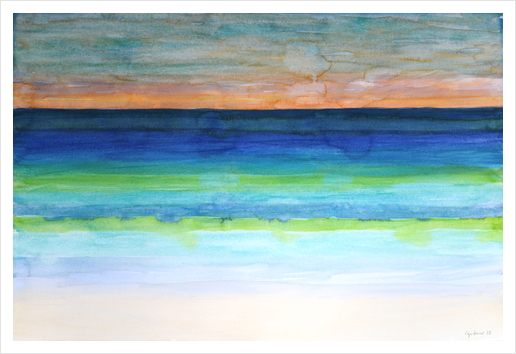 White Beach At Sunset Art Print by Heidi Capitaine
