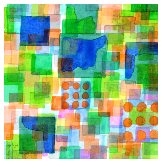 Playful Squares  Art Print by Heidi Capitaine