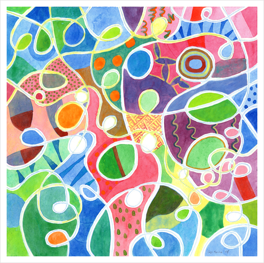 Jubilant Loops Pattern  Art Print by Heidi Capitaine