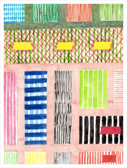 Friendly Pattern Mix On Pink  Art Print by Heidi Capitaine