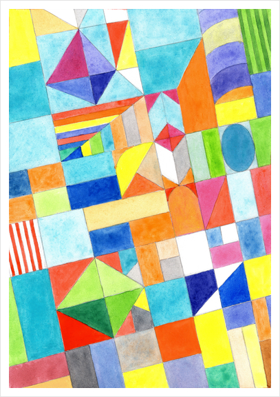 Playful Colorful Architectural Pattern  Art Print by Heidi Capitaine