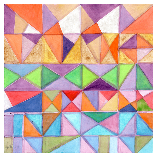 Fresh and Warm Triangle Pattern  Art Print by Heidi Capitaine