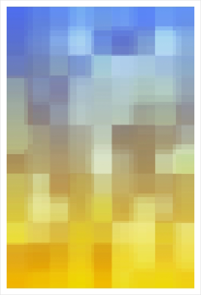graphic design geometric pixel square pattern abstract background in yellow blue Art Print by Timmy333