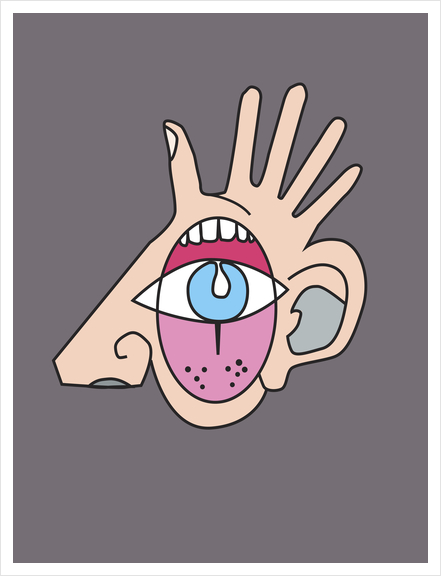 The five senses mask Art Print by Yann Tobey