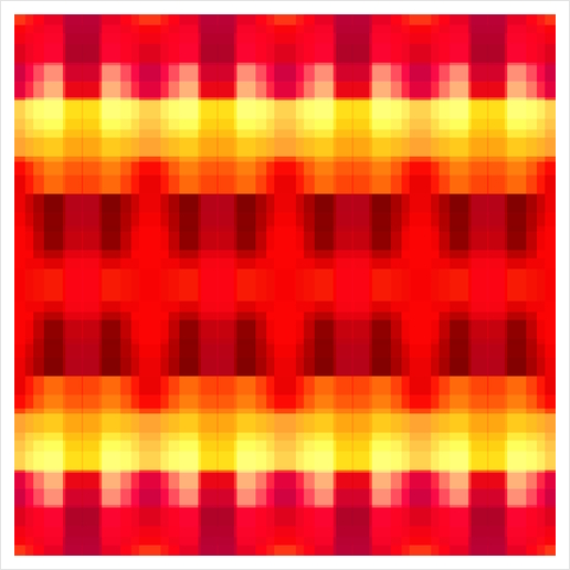 symmetry graphic design pixel geometric square pattern abstract background in red yellow Art Print by Timmy333