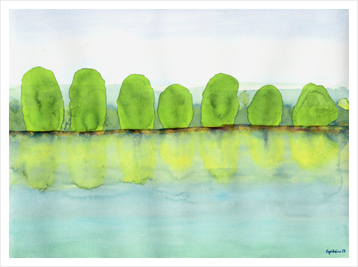 Trees Refecting On The Water  Art Print by Heidi Capitaine