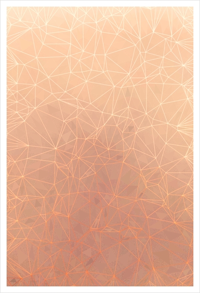 fractal geometric line pattern abstract art in brown Art Print by Timmy333