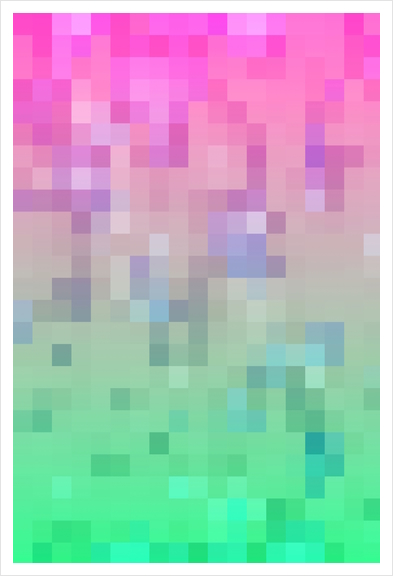graphic design geometric pixel square pattern abstract background in pink blue green Art Print by Timmy333
