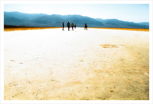 summer desert with mountains background at Death Valley national park, California, USA Art Print by Timmy333