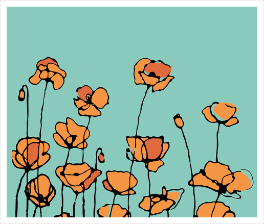 American Poppies 1 Art Print by Vic Storia