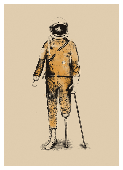 Astropirate (Watercolors) Art Print by Florent Bodart - Speakerine