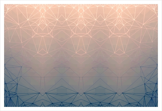 graphic design geometric symmetry line pattern art abstract background in pink blue Art Print by Timmy333