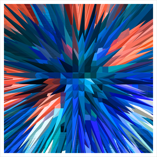 Blue Explosion Art Print by Vic Storia