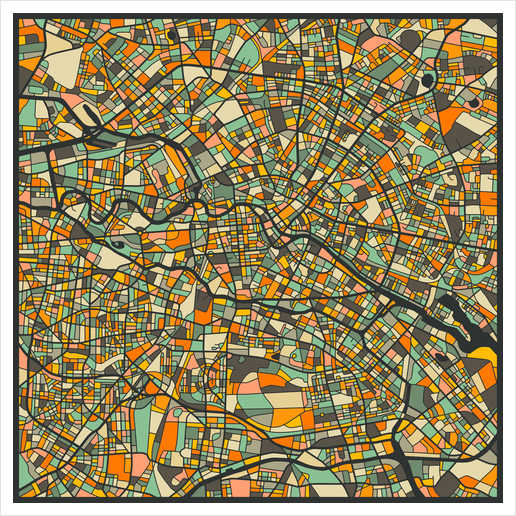 BERLIN MAP 2 Art Print by Jazzberry Blue