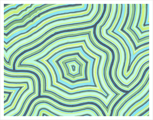 Blue Green Pattern Play Art Print by ShinyJill