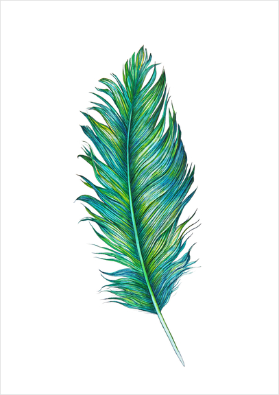 Blue Feather Art Print by Nika_Akin