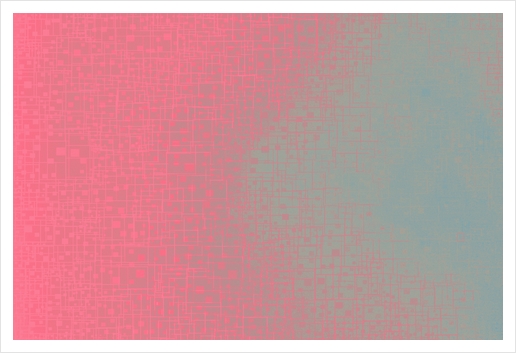 graphic design geometric symmetry square line pattern art abstract background in pink blue Art Print by Timmy333
