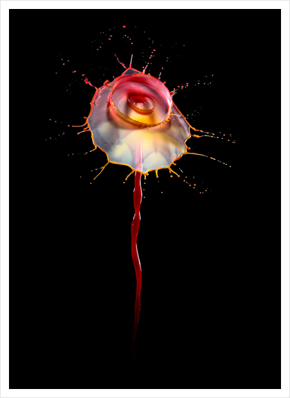 Water Rose Art Print by Jarek Blaminsky