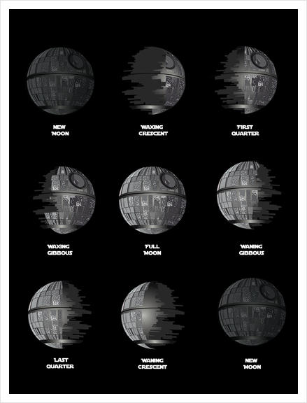 The Death Star Moon phase Art Print by TenTimesKarma