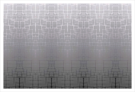 graphic design geometric symmetry line pattern art abstract background in black and white Art Print by Timmy333