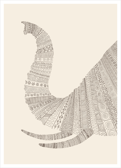 Elephant (on beige) Art Print by Florent Bodart - Speakerine