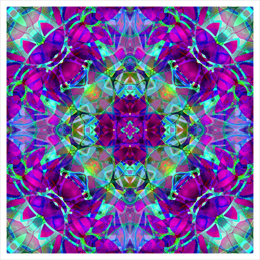 kaleidoscope Floral Abstract G16 Art Print by MedusArt