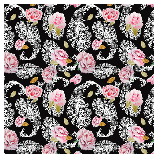 Flowering roses in the paisley Art Print by mmartabc