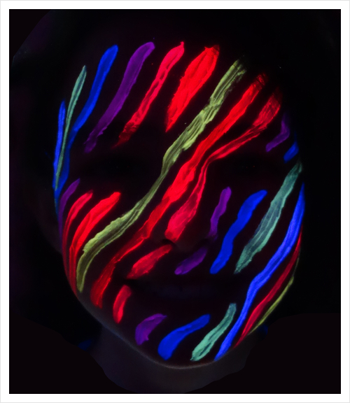 Fluo Face Art Print by Mik Mak