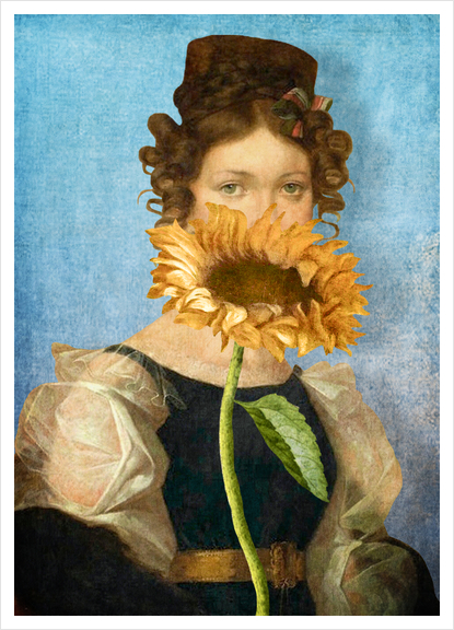 Girl with Sunflower 1 Art Print by DVerissimo