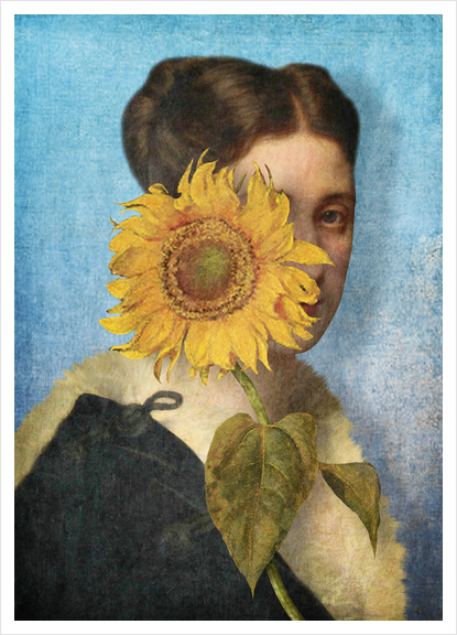 Girl with Sunflower 2 Art Print by DVerissimo