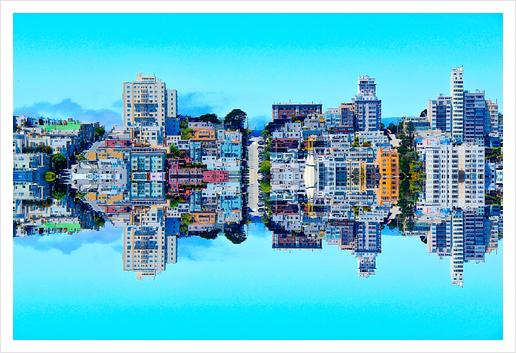 buildings with blue sky at San Francisco, USA Art Print by Timmy333