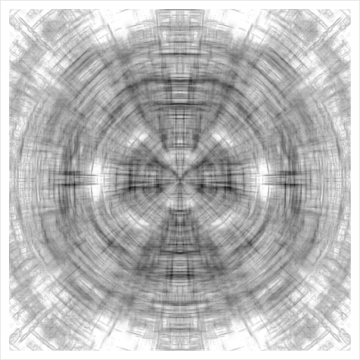 psychedelic drawing symmetry graffiti abstract pattern in black and white Art Print by Timmy333