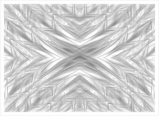 psychedelic drawing symmetry graffiti art abstract pattern in black and white Art Print by Timmy333