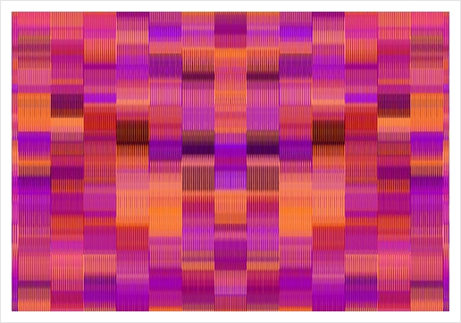 orange pink and purple plaid pattern abstract background Art Print by Timmy333