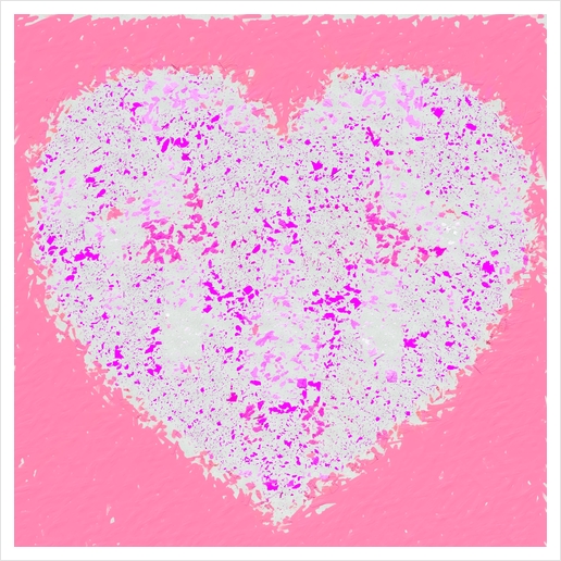 pink and white heart shape with pink background Art Print by Timmy333