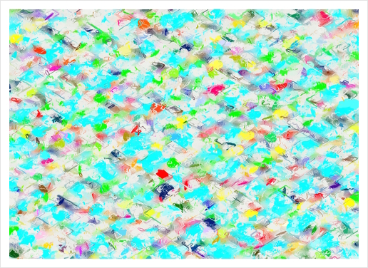 splash painting texture abstract background in blue yellow green red pink Art Print by Timmy333