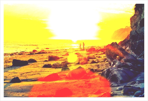 beach sunset in summer Art Print by Timmy333