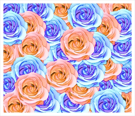 blooming rose texture pattern abstract background in red and blue Art Print by Timmy333