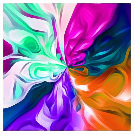 pink purple orange blue and green spiral painting abstract background Art Print by Timmy333