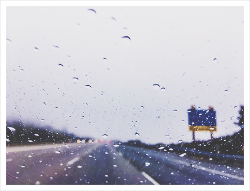 on the road with the rain storm Art Print by Timmy333