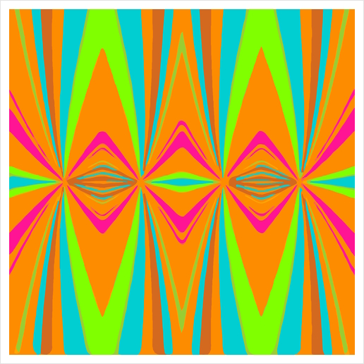 orange pink blue green symmetry art abstract background Art Print by Timmy333