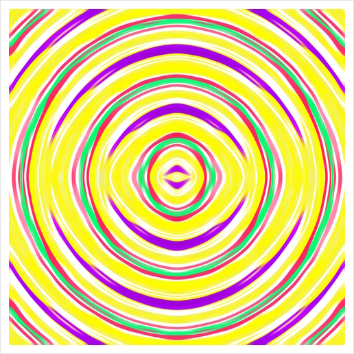 yellow purple green pink circle line drawing abstract background Art Print by Timmy333